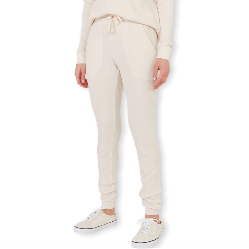 MATE the Label Thermal Joggers, Bone, Medium, Waffle knit - fits like small